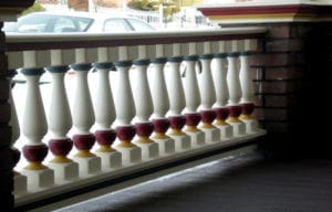 Painted Porch Spindles, Railing