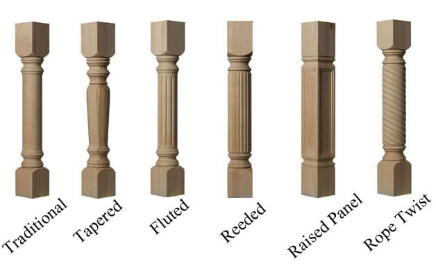 cabinet columns, kitchen island posts, furniture legs